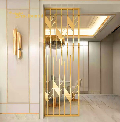 PVD Gold Coated Stainless Steel Room Partition GB Standard Size 1x2.5meter