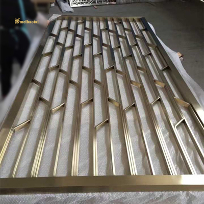 Gold Mirror Stainless Steel Room Divider Hotel Decoration Arbitrary Width
