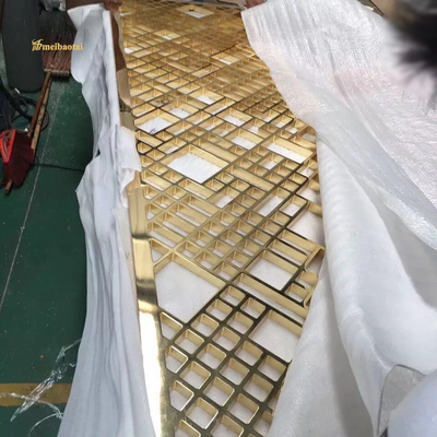 Gold Mirror Stainless Steel Room Divider 0.3-3.0mm Thickness