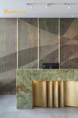 Stainless  Steel  Room Divider  Bronze Hailrine Decoration Hotel Lobby Project List