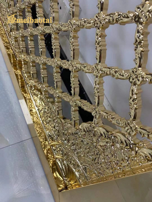 SS201 304 Golden Hairline Stainless Steel Room Divider Decoration Wall