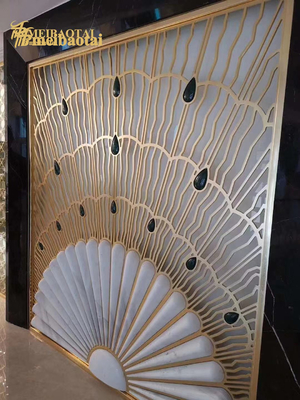 1x2.5meter Stainless Steel Room Divider Decoration for Wall / Hotel / Dining Room