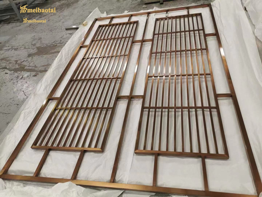 1x2.5meter Stainless Steel Room Divider Decoration for Wall / Hotel / Dining Room