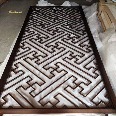 Rose Gold Brown PVD Color Plating Aluminum 10mm Room Divider
