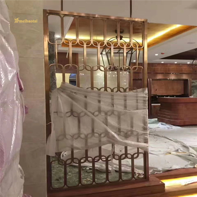Decoration Metal Screen Laser Cut Room Divider Stainless Steel In Dining Room