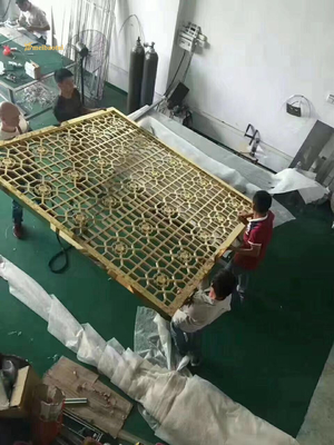 Aluminum CNC Cutting Customized Size Yellow Bronze Coating Room Divider