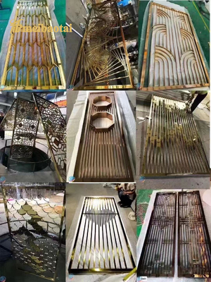 Aluminum CNC Cutting Customized Size Yellow Bronze Coating Room Divider