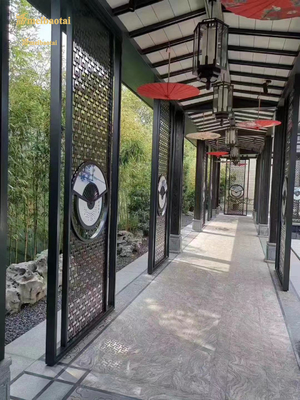 Hairline Metal Black Frame Room Dividers PVD Coated DIN Standard