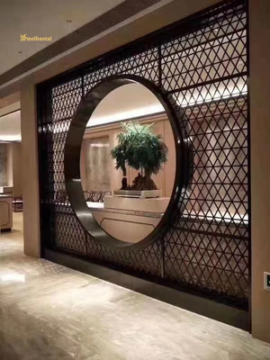 Black Mirror Hairline Stainless Steel Room Divider Customizable Size