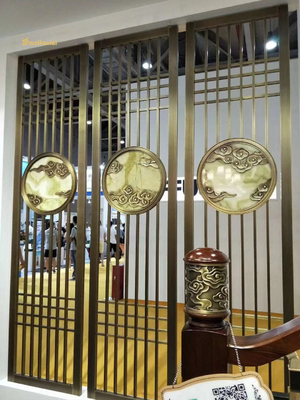 SS304 201 Gold Hairline Stainless Steel Screen Decoration Hotel ,Wall，Restaurant