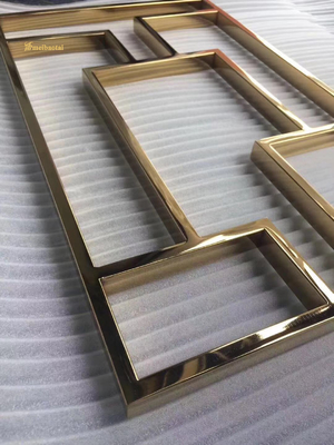 201 304 Gold Mirror Color Stainless Steel Room Divider Customizable Size