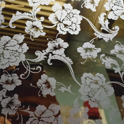 1.2 Mm Etched Stainless Steel Sheet Flower Pattern With Laser PVC Film