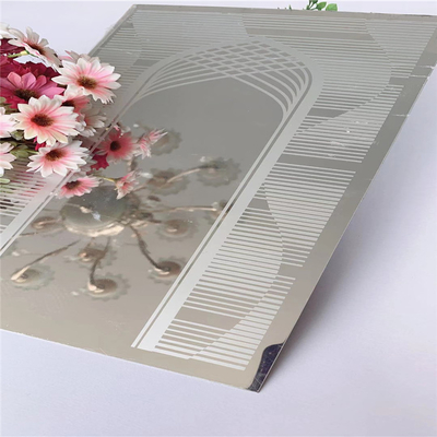 SuS304 Elevator Stainless Steel Sheet Mirror Etched Pattern 8ft Length