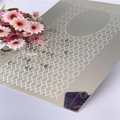SuS304 Elevator Stainless Steel Sheet Mirror Etched Pattern 8ft Length