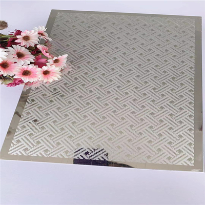 8K Mirror Silver Etched 304 Stainless Metal Sheet 0.95MM Thk