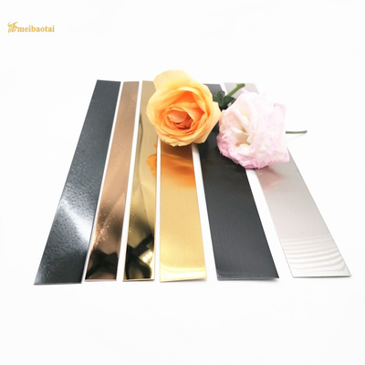 Black Polish Finish 304 Stainless Steel Tile Trim 0.55mm Thickness