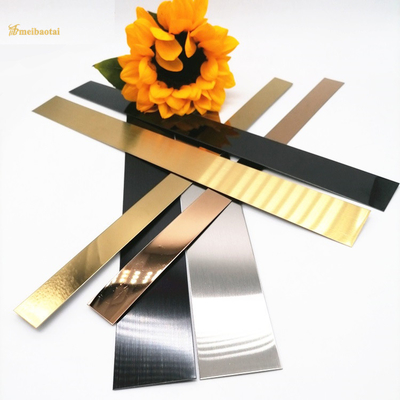 Black Polish Finish 304 Stainless Steel Tile Trim 0.55mm Thickness