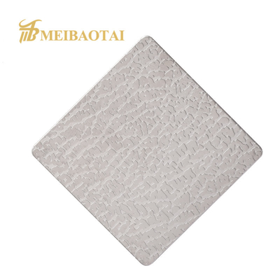 Silver Embossed Stainless Steel Wall Panels 0.85mm Thickness