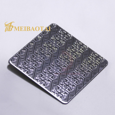 2438MM Length Embossed Stainless Steel Sheet Customize Polygon Pattern