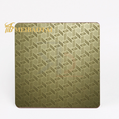 Gold Silver Color Embossed 304 SS Sheet For Wall Decorative