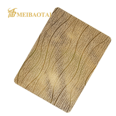 Wall Decorative Stainless Steel Sheet 304 Wood Embossed Finished