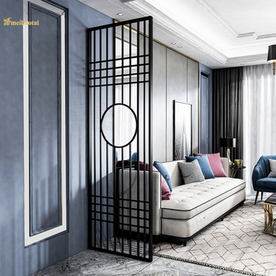 Modern Black Hairline Partition Stainless Steel Room Divider Cold Rolled