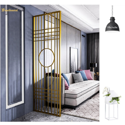 PVD Gold Coated Stainless Steel Room Partition GB Standard Size 1x2.5meter