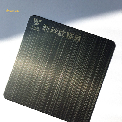 Black Brush 4x8 Hairline Stainless Steel Sheet 0.65mm Thickness