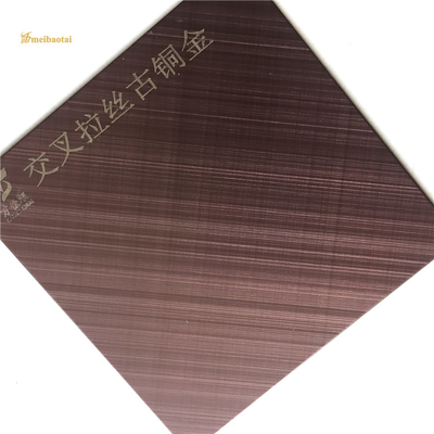 Bronze Cross Brushed Hairline Stainless Steel Sheet 1219x2438mm