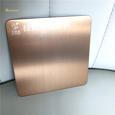 Anti Finger Print Hairline Stainless Steel Sheet Rose Gold SS Decorative Plate 0.65mm Thickness