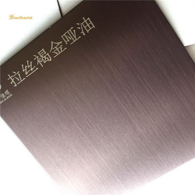Anti Finger Print Hairline SS Plate Brown Gold  0.65mm Thickness