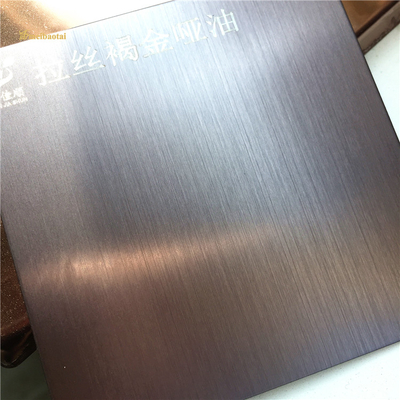 Anti Finger Print Hairline SS Plate Brown Gold  0.65mm Thickness
