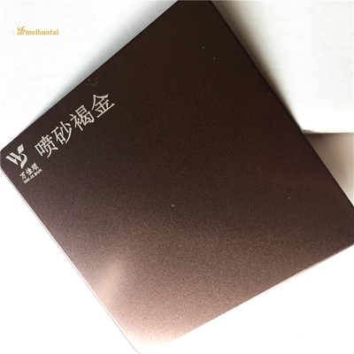 Sandblasted Brown Gold Decorative SS Sheet 0.65mm Flat Shape