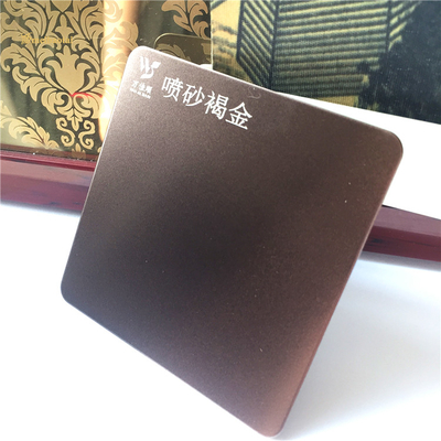 Sandblasted Brown Gold Decorative SS Sheet 0.65mm Flat Shape