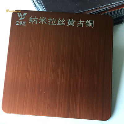4 Feet Bronze Hairline Stainless Steel Sheet Anti Fingerprint
