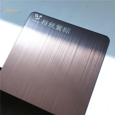 GB Standard Purple Hairline Stainless Steel Sheet Corrosion Resistance