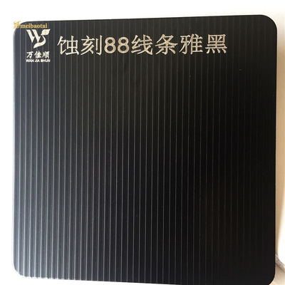 Black Double Pvc Etched Stainless Steel Sheet NO.88 Line Pattern