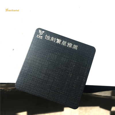 Anti Finger Print Pvd Black Etched Stainless Steel Sheet For Door Decorate
