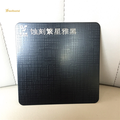 Anti Finger Print Pvd Black Etched Stainless Steel Sheet For Door Decorate