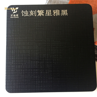 Anti Finger Print Pvd Black Etched Stainless Steel Sheet For Door Decorate
