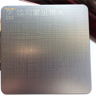 Grey Etched Stainless Steel Sheet For Ceiling Wall Decorate GB Standard