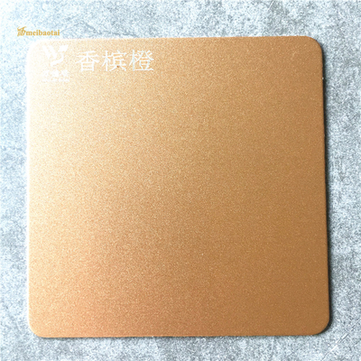 Orange Sandblasted Stainless Steel Sheet For Wall Decorate