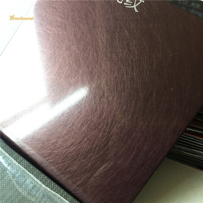 Purple Copper Vibration Hairline Stainless Steel Sheet 0.65mm Thickness