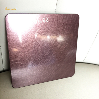 Purple Copper Vibration Hairline Stainless Steel Sheet 0.65mm Thickness