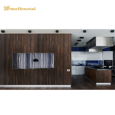 Imitation Wood Grain Laminate Walnut Color Stainless Steel Sheet Door Decoration