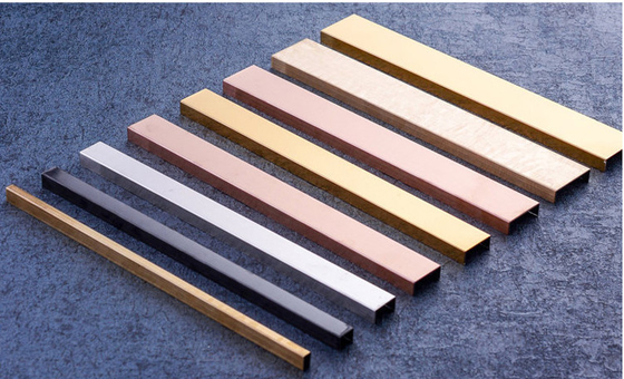 Stainless Steel U Shape Tile Trim Decorative Inlay Profile For Living Room
