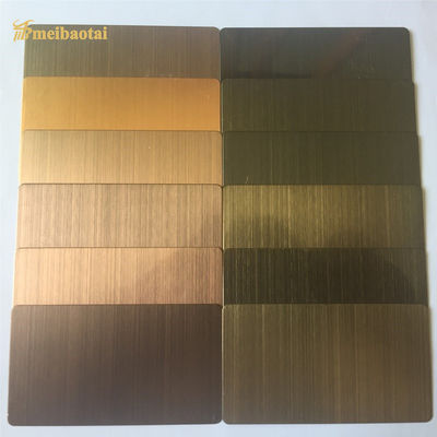 Лист нержавеющей стали толщиной 0,55 мм, размером 1219x2438 мм, с покрытием PVD цвета и защитой от отпечатков пальцев (волосяной шлиф)