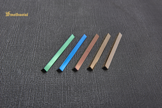 0.65mm Thickness Stainless Steel Tile Trim SS U V Profile Decorative With Color Platng