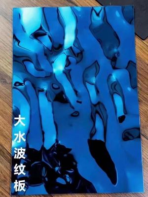 Хорошая цена Blue Mirror Water Ripple 304 Grade устойчивая холоднокатаная нержавеющая сталь толщиной 1,20 мм онлайн