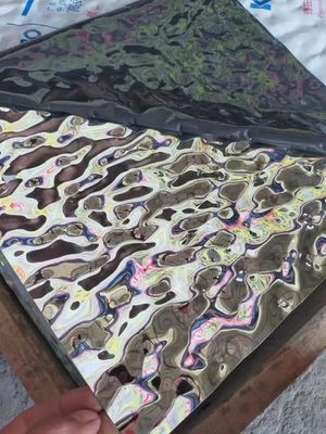 Хорошая цена Серебряное зеркало водяной риппель лист нержавеющей стали пластинки декора потолок онлайн